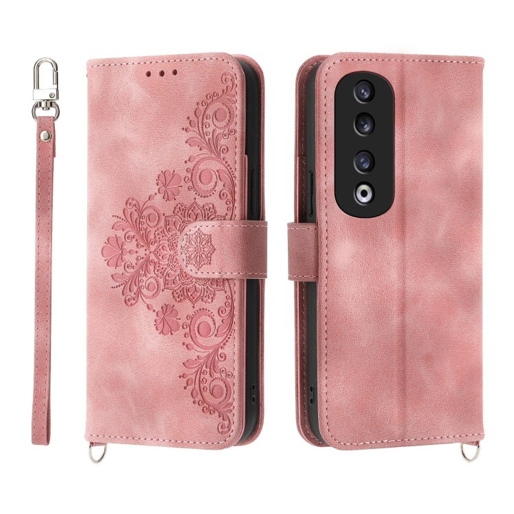 Skin-feel Flowers Embossed Wallet Leather Phone Case, Series 2