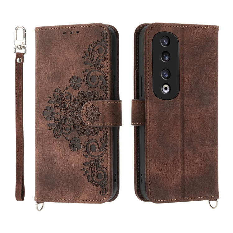 Skin-feel Flowers Embossed Wallet Leather Phone Case, Series 2