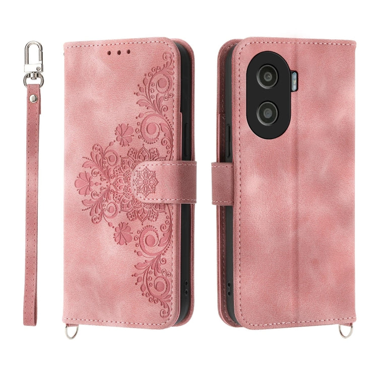 Skin-feel Flowers Embossed Wallet Leather Phone Case, Series 2