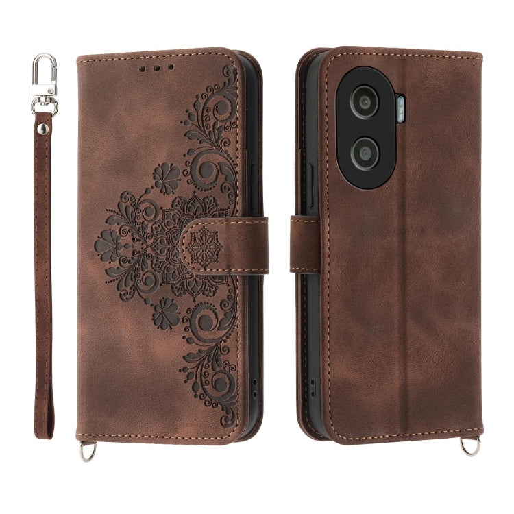 Skin-feel Flowers Embossed Wallet Leather Phone Case, Series 2