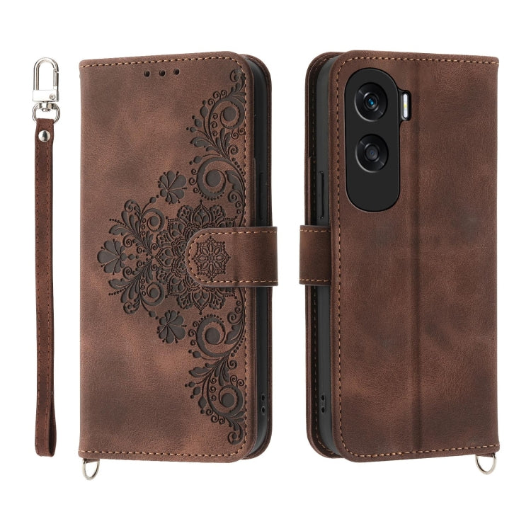 Skin-feel Flowers Embossed Wallet Leather Phone Case, Series 2 My Store