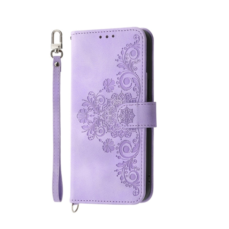 Skin-feel Flowers Embossed Wallet Leather Phone Case, Series 1