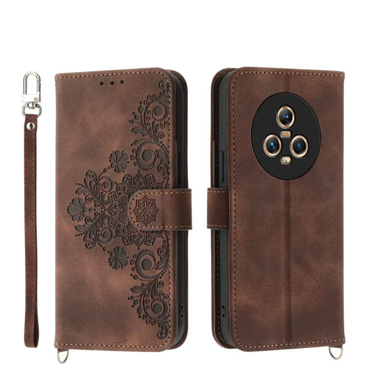 Skin-feel Flowers Embossed Wallet Leather Phone Case, Series 1