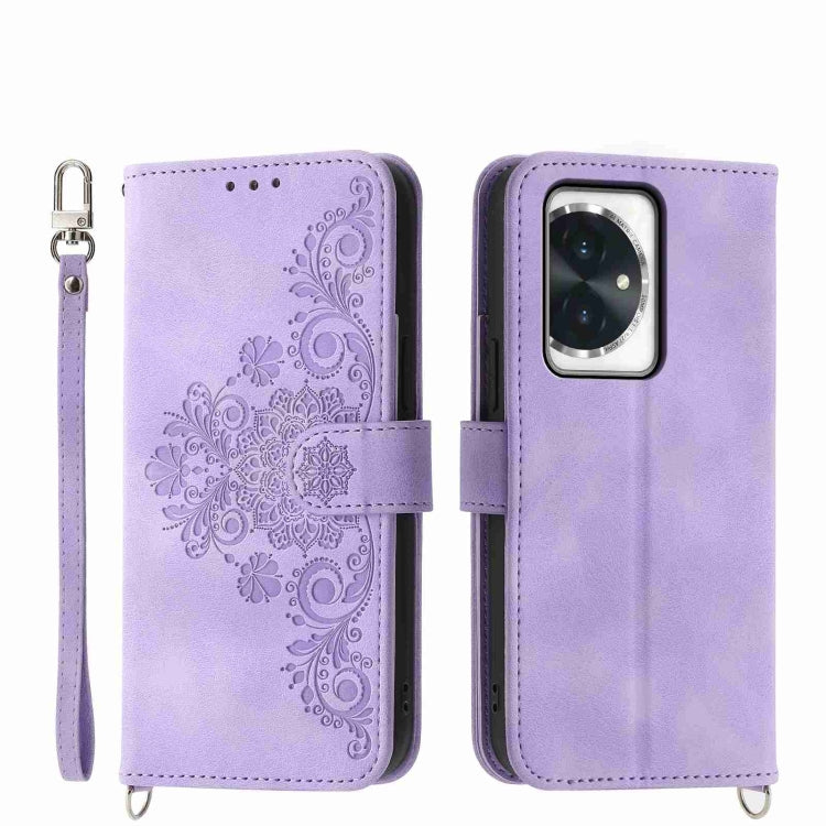 Skin-feel Flowers Embossed Wallet Leather Phone Case, Series 3