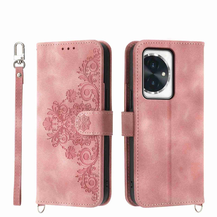 Skin-feel Flowers Embossed Wallet Leather Phone Case, Series 3