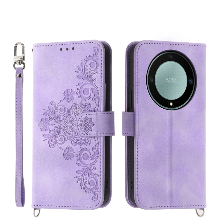 Skin-feel Flowers Embossed Wallet Leather Phone Case, Series 1