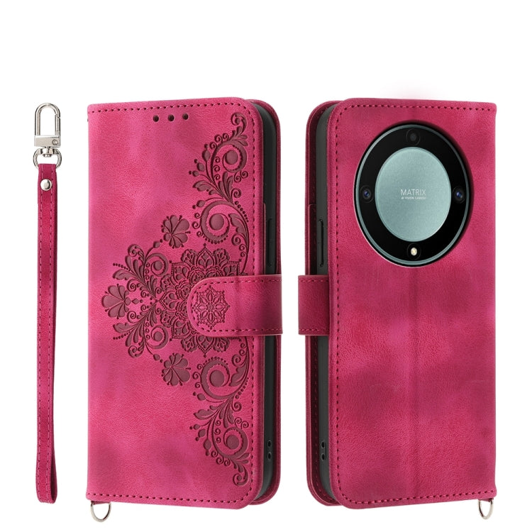 Skin-feel Flowers Embossed Wallet Leather Phone Case, Series 1