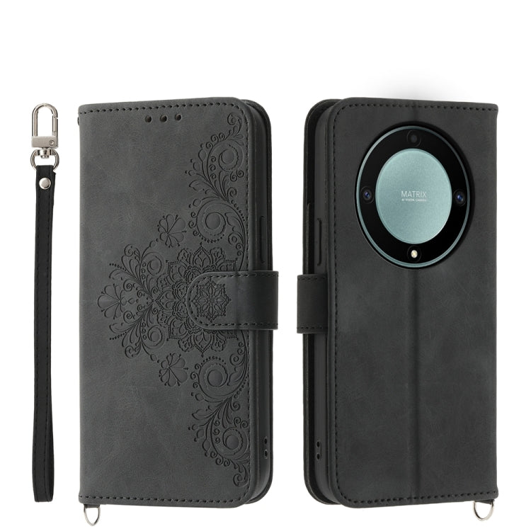 Skin-feel Flowers Embossed Wallet Leather Phone Case, Series 1