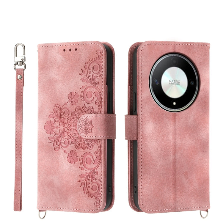 Skin-feel Flowers Embossed Wallet Leather Phone Case, Series 1