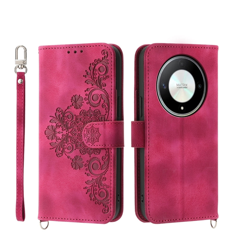 Skin-feel Flowers Embossed Wallet Leather Phone Case, Series 1