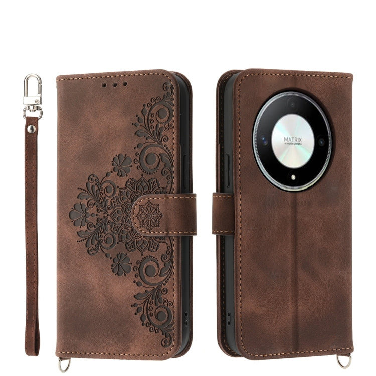 Skin-feel Flowers Embossed Wallet Leather Phone Case, Series 1