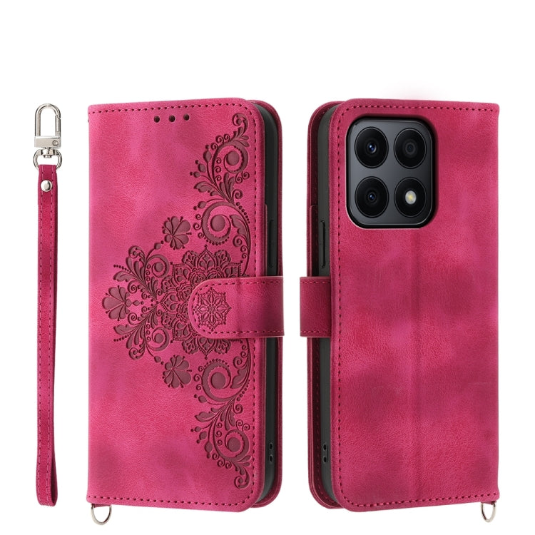 Skin-feel Flowers Embossed Wallet Leather Phone Case, Series 3