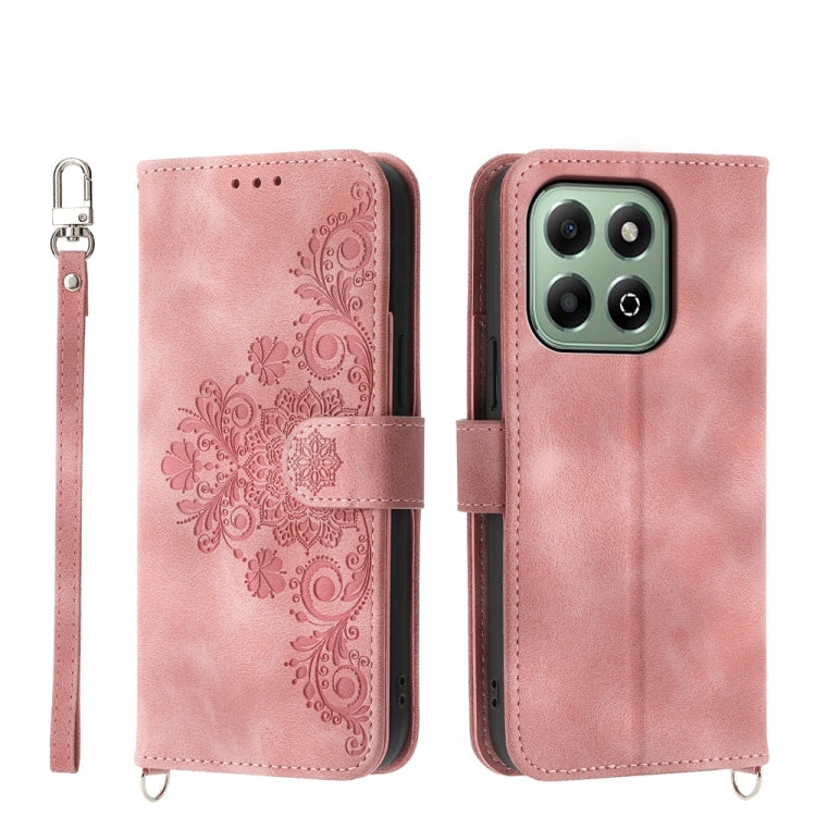 Skin-feel Flowers Embossed Wallet Leather Phone Case, Series 1