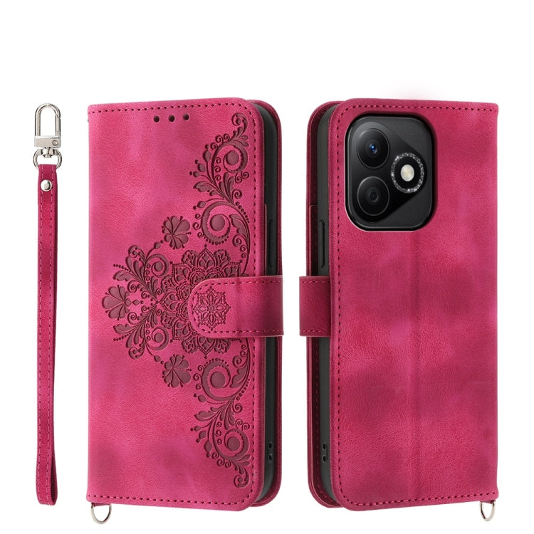 Skin-feel Flowers Embossed Wallet Leather Phone Case, Series 3