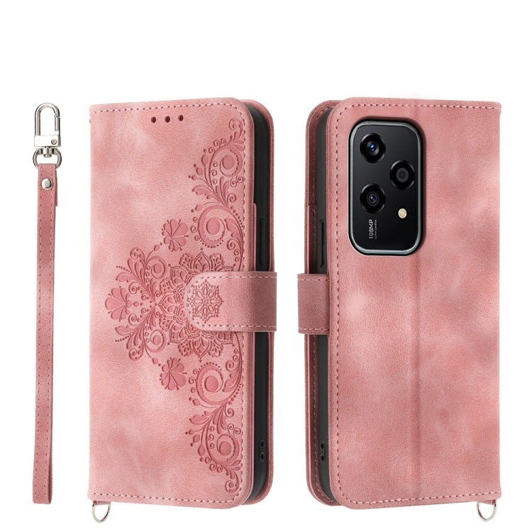 Skin-feel Flowers Embossed Wallet Leather Phone Case, Series 1