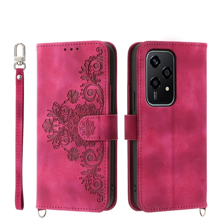 Skin-feel Flowers Embossed Wallet Leather Phone Case, Series 1