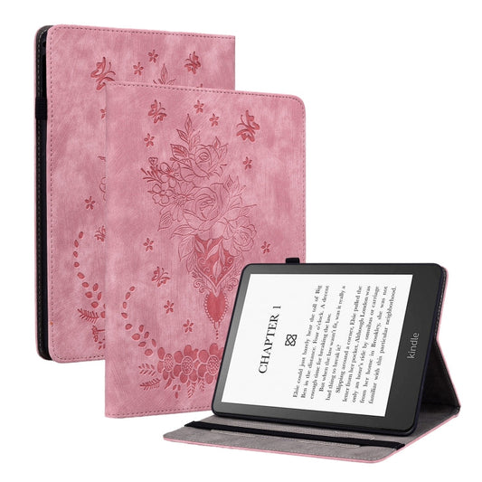 Butterfly Rose Embossed Leather Smart Tablet Case