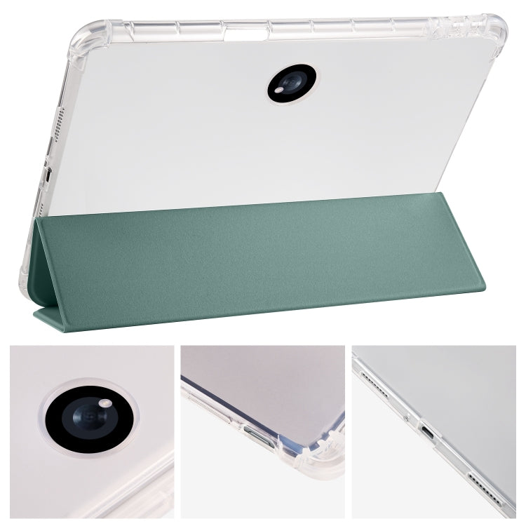 3-fold Clear TPU Smart Leather Tablet Case with Pen Slot-Reluova