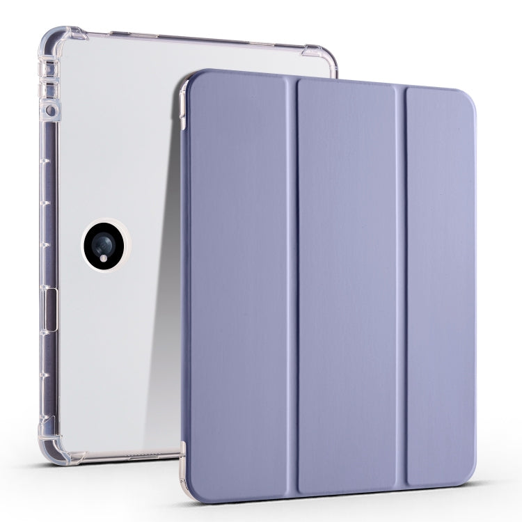 3-fold Clear TPU Smart Leather Tablet Case with Pen Slot-Reluova