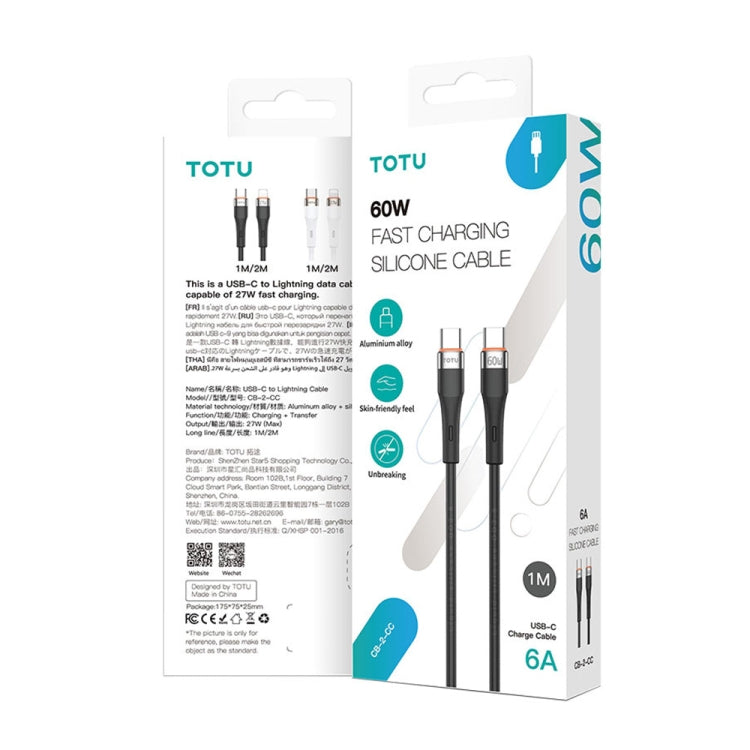 TOTU CB-2 Series USB-C / Type-C to USB-C / Type-C Aluminum Alloy Skin Feel Data Cable My Store