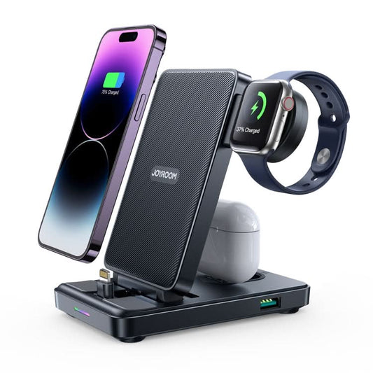 JOYROOM JR-WQS02 4 in 1 Wireless Charging Stand For iPhone / AirPods / Apple Watch Series