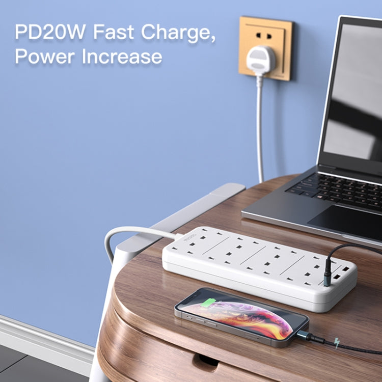 Yesido MC-16 8 Plugs + PD 20W+2 QC3.0 Ports 3250W High Power Fast Charging Socket