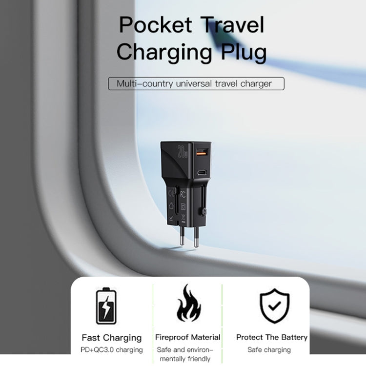 Yesido MC-17 QC3.0 + PD 20W Dual Port Global Universal Travel Charger