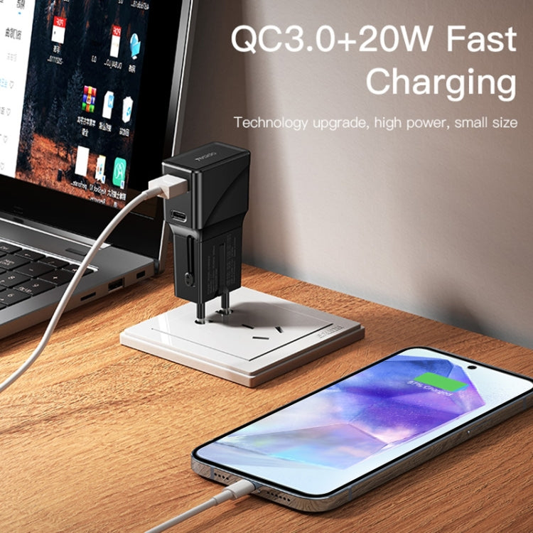 Yesido MC-17 QC3.0 + PD 20W Dual Port Global Universal Travel Charger My Store