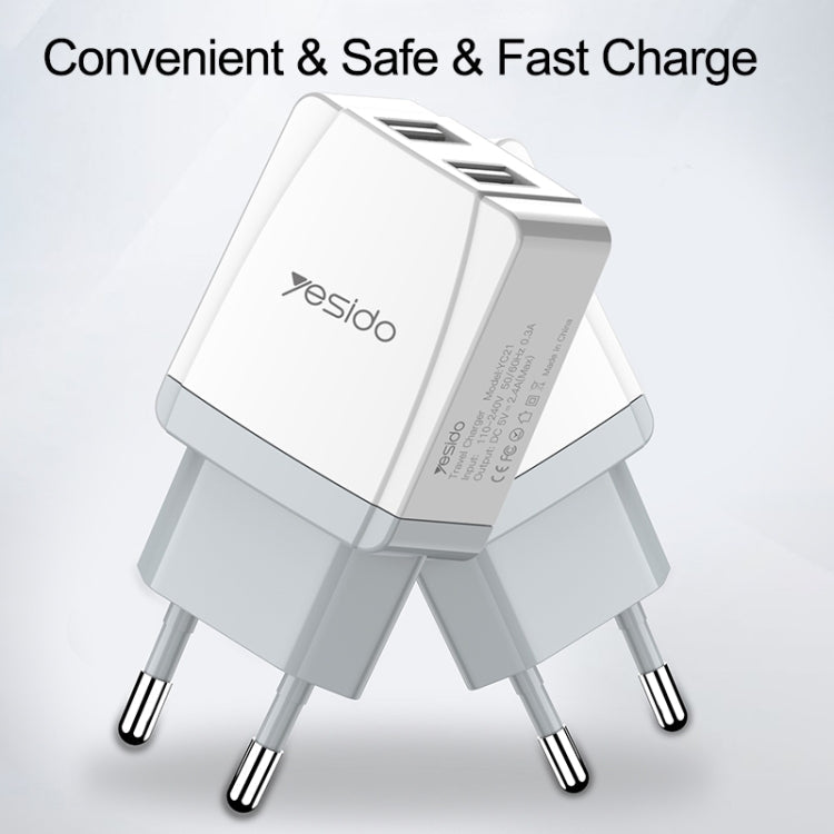 Yesido YC-21 USB Dual Port Travel Fast Charger My Store