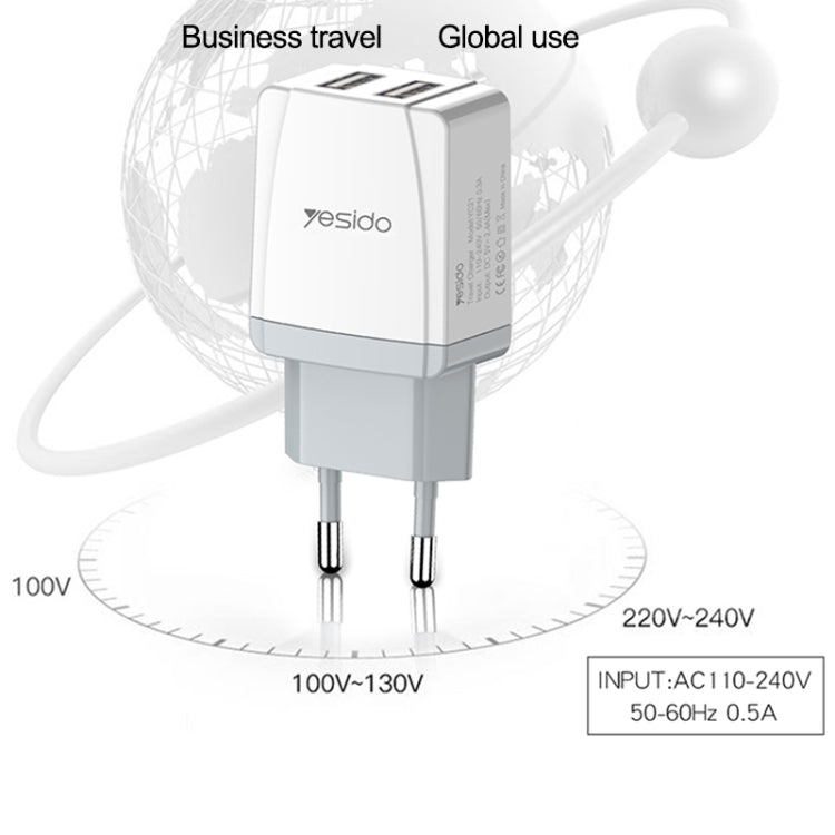 Yesido YC-21 USB Dual Port Travel Fast Charger My Store