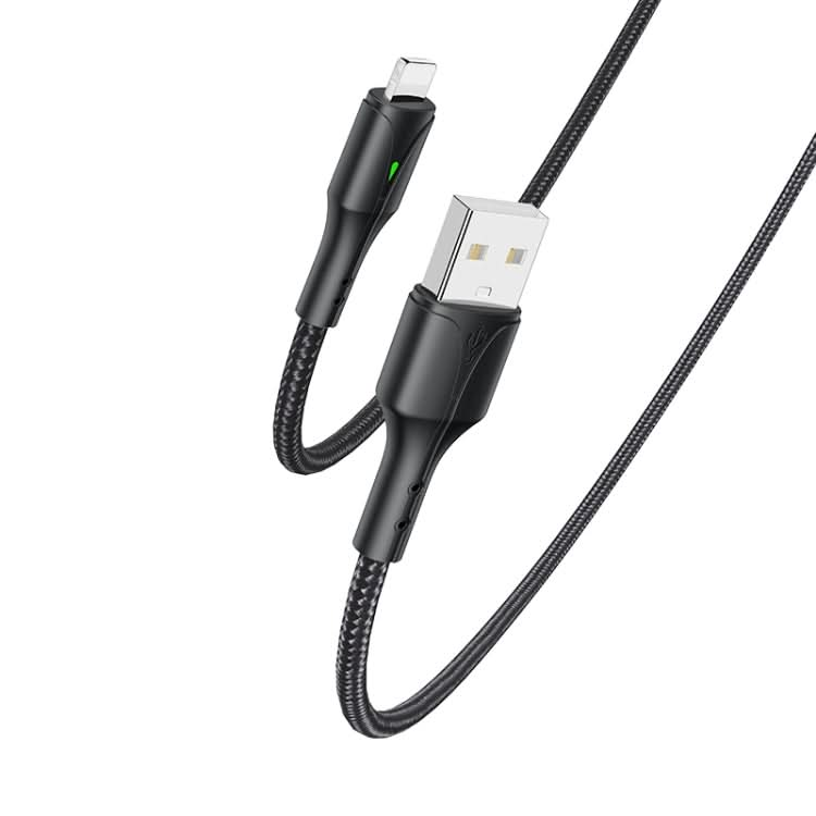 YESIDO CA97 2.4A USB to 8 Pin Braided Charging Data Cable with Indicator Light