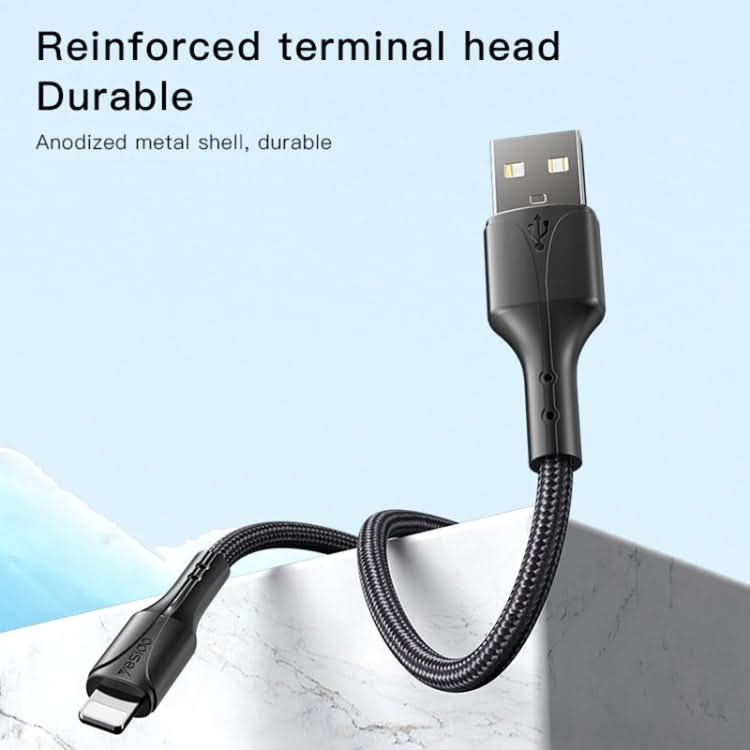 YESIDO CA97 2.4A USB to 8 Pin Braided Charging Data Cable with Indicator Light