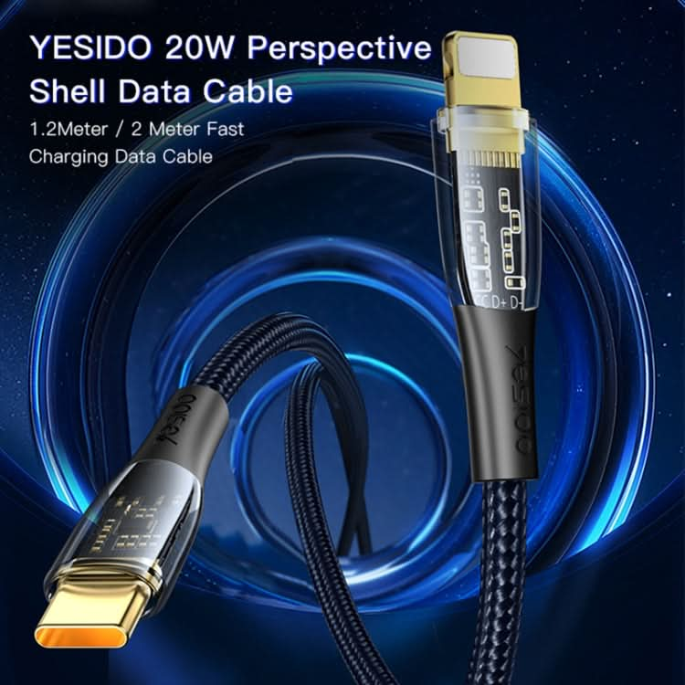 YESIDO CA101 PD 20W USB-C / Type-C to 8 Pin Braided Charging Data Cable