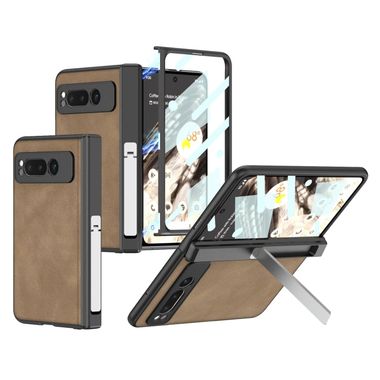 GKK Integrated Frosted Fold Hinge Leather Phone Case with Holder My Store