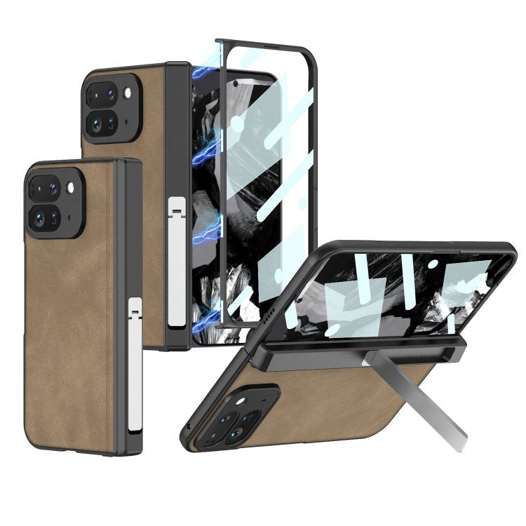 GKK Integrated Frosted Fold Hinge Leather Phone Case with Holder My Store