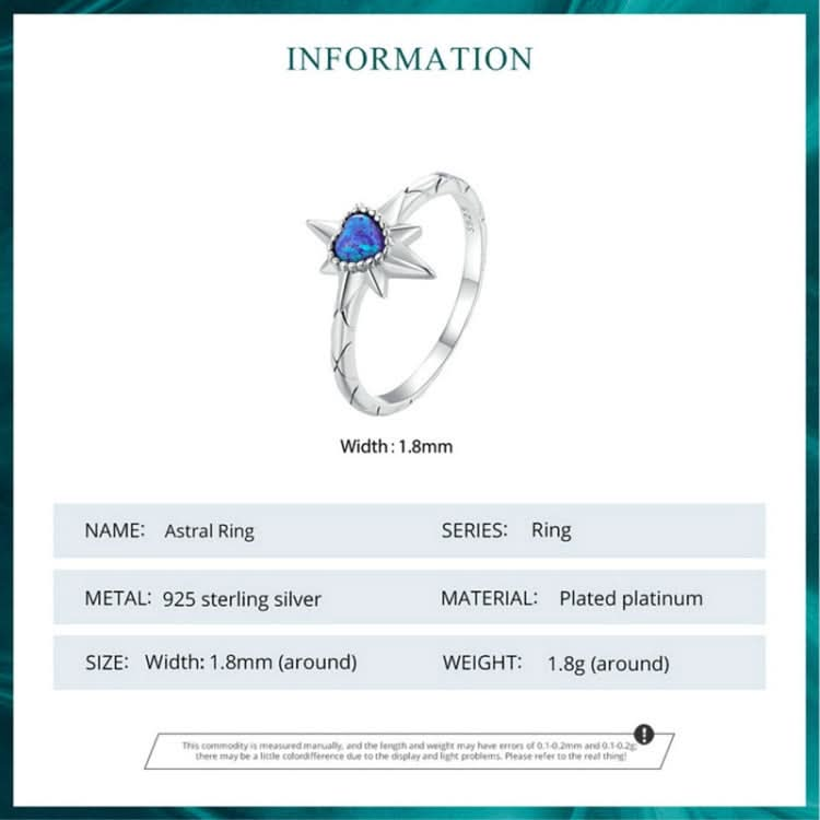 S925 Sterling Silver White Gold Plated Heart Shape Star Opal Ring Bracelet Reluova