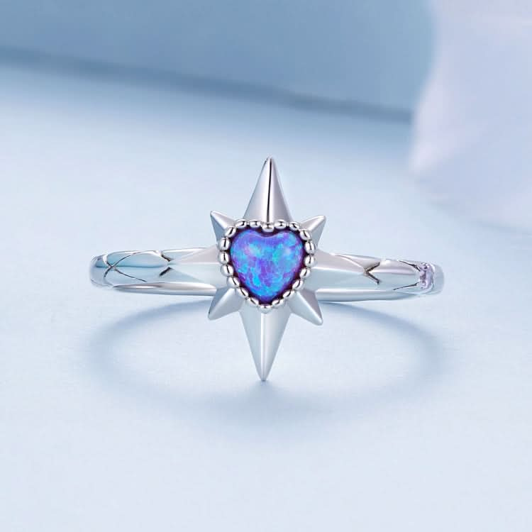 S925 Sterling Silver White Gold Plated Heart Shape Star Opal Ring Bracelet Reluova