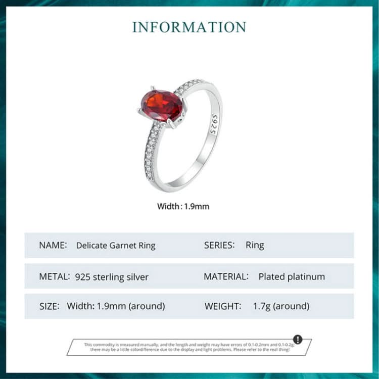 S925 Sterling Silver White Gold Plated Zircon Exquisite Pomegranate Ring Hand Decoration Reluova