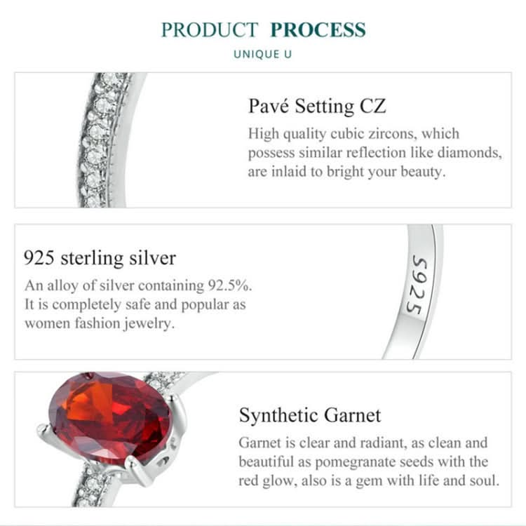 S925 Sterling Silver White Gold Plated Zircon Exquisite Pomegranate Ring Hand Decoration Reluova