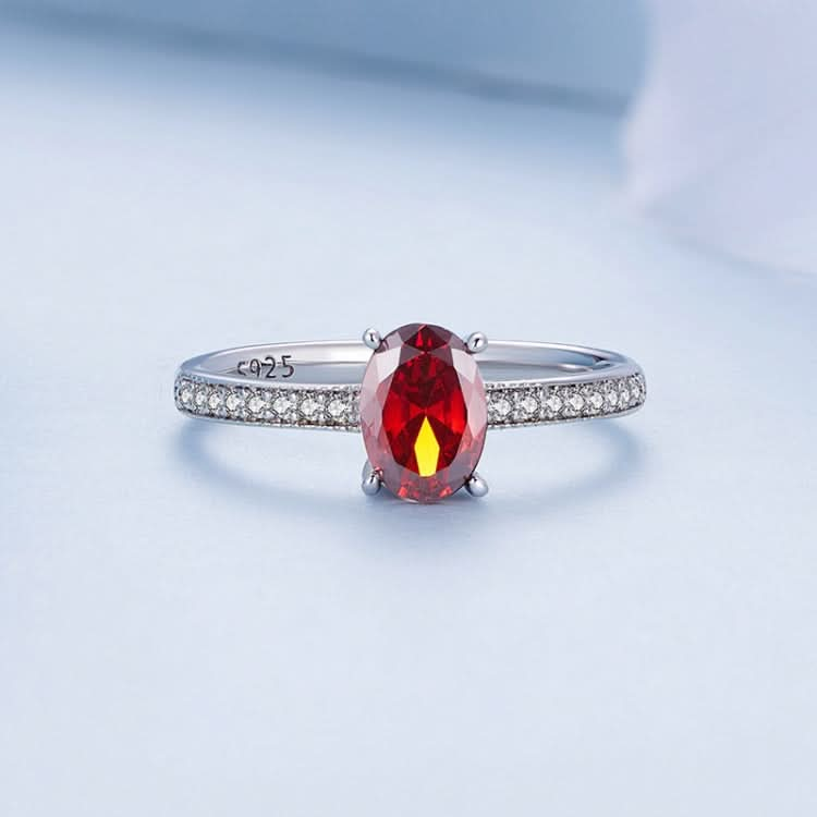 S925 Sterling Silver White Gold Plated Zircon Exquisite Pomegranate Ring Hand Decoration Reluova