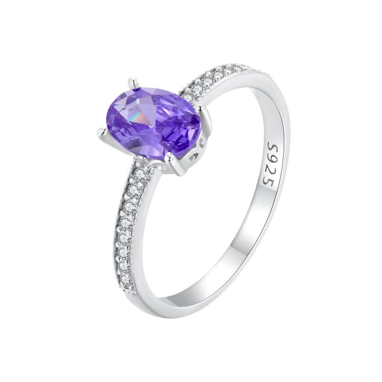 S925 Sterling Silver White Gold Plated Exquisite Tanzanite Ring Hand Decoration Reluova