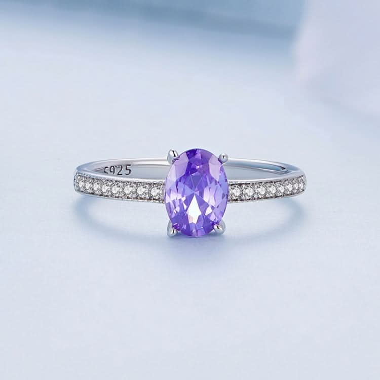 S925 Sterling Silver White Gold Plated Exquisite Tanzanite Ring Hand Decoration Reluova