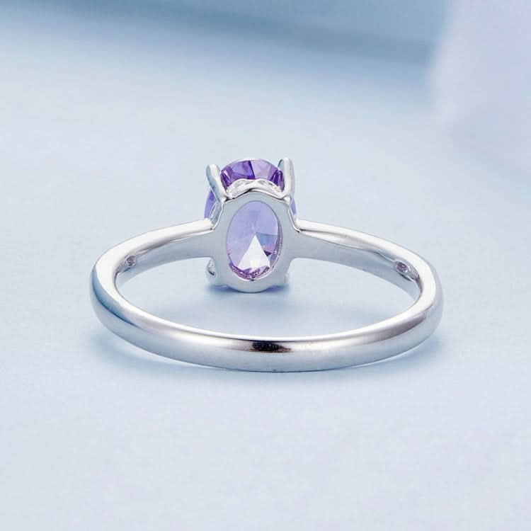 S925 Sterling Silver White Gold Plated Exquisite Tanzanite Ring Hand Decoration Reluova