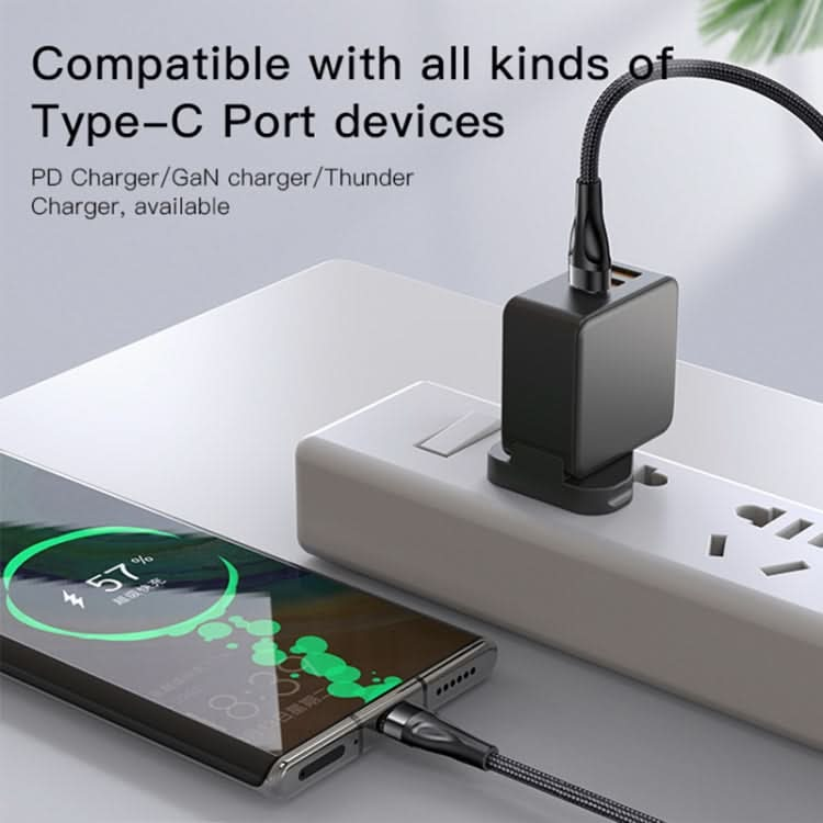 YESIDO CA110 1.2m 4A Type-C to Dual Type-C + Dual 8 Pin Charging Cable