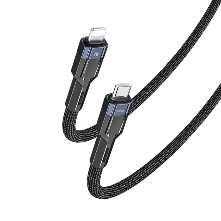 YESIDO CA107 1.2m 2.4A USB-C / Type-C to 8 Pin OD0.6 Charging Data Cable