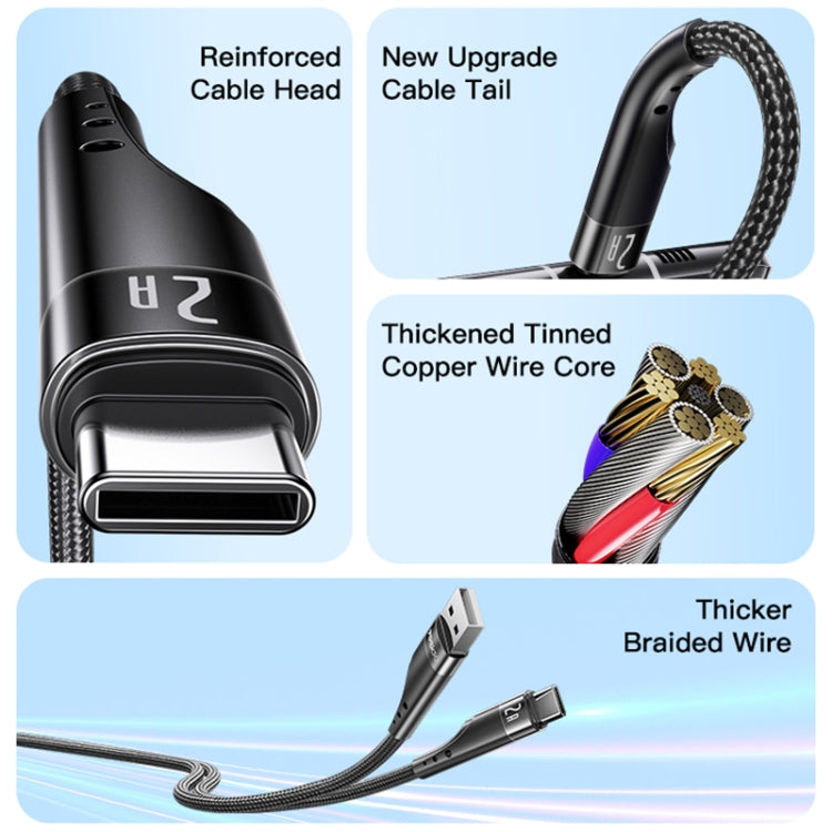 YESIDO CA109 3m 2A USB to USB-C / Type-C Charging Data Cable