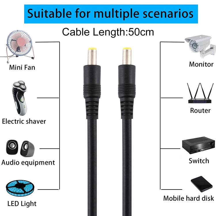 DC Power Plug 5.5 x 2.5mm Male to Male Adapter Connector Cable