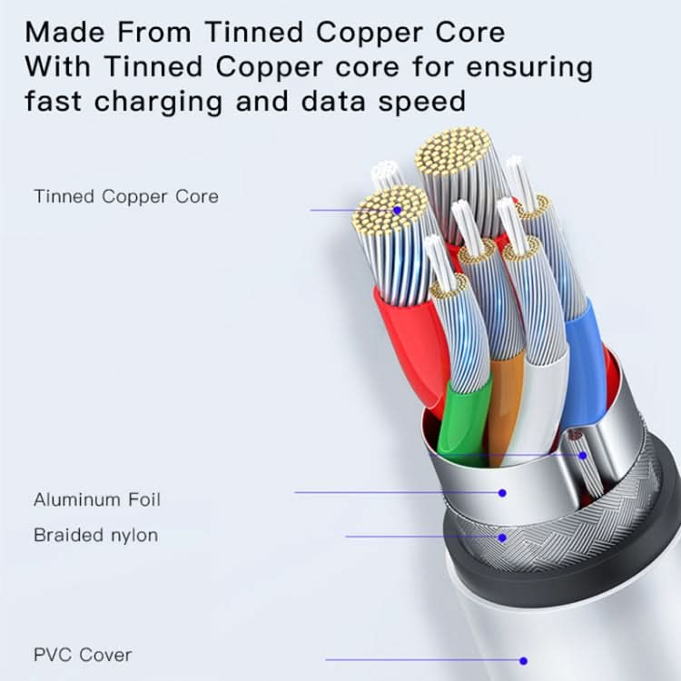 YESIDO CA105 1.2m 2.4A USB to 8 Pin Charging Data Cable with Hook