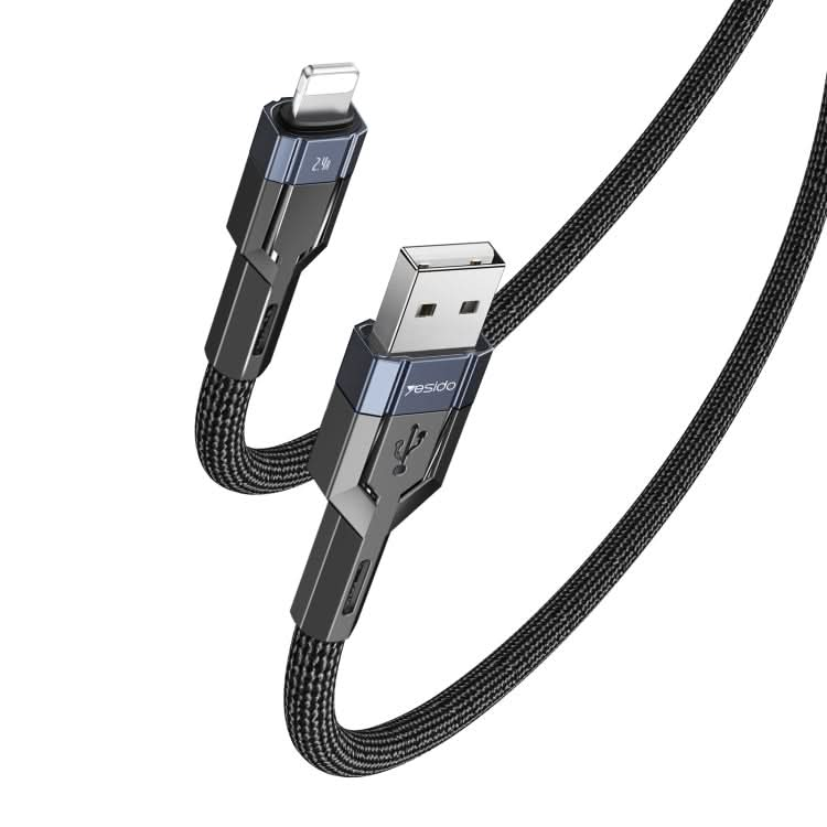 YESIDO CA106 1.2m 2.4A USB to 8 Pin OD0.6 Charging Data Cable