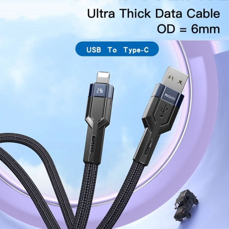 YESIDO CA106 1.2m 2.4A USB to 8 Pin OD0.6 Charging Data Cable